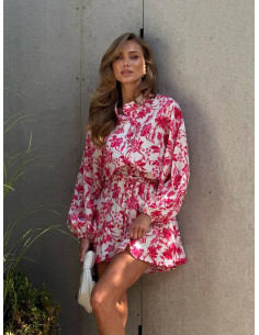 Rochie scurtă din bumbac creponat