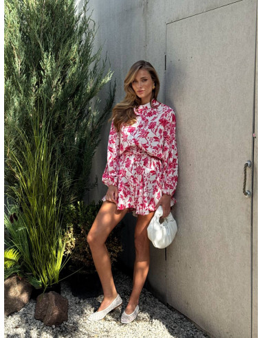 Rochie scurtă din bumbac creponat