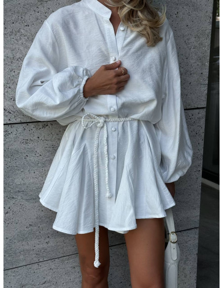 Rochie tip camasa din bumbac creponat