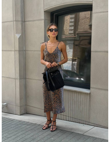 Rochie tip slip din satin fin