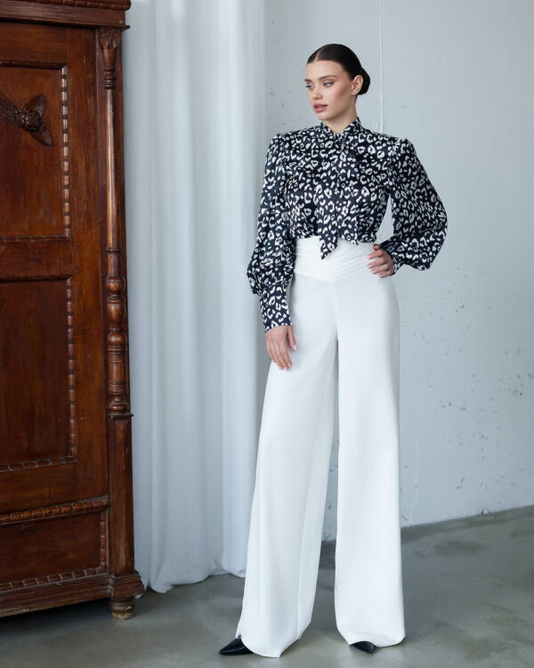 Pantaloni cu top plisat