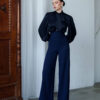 Pantaloni cu top plisat