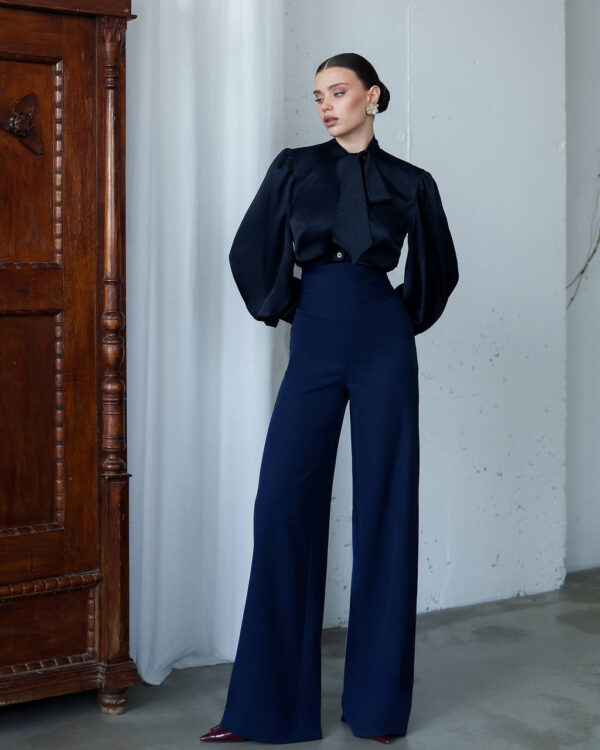 Pantaloni cu top plisat