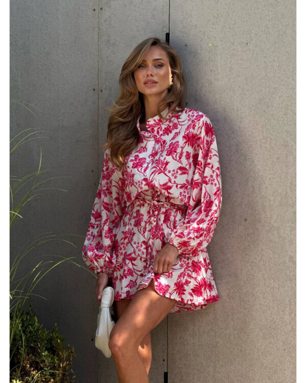 Rochie scurtă din bumbac creponat