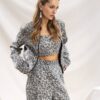 Costum din trei piese cu imprimeu leopard – Cod 456
