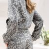 Costum din trei piese cu imprimeu leopard – Cod 456