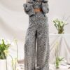 Costum din trei piese cu imprimeu leopard – Cod 456