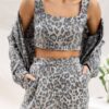 Costum din trei piese cu imprimeu leopard – Cod 456