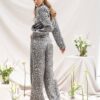 Costum din trei piese cu imprimeu leopard – Cod 456
